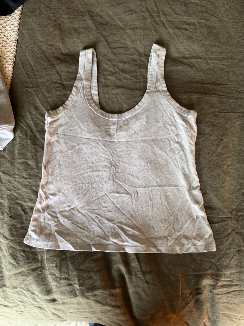 Abercrombie & Fitch Light Gray Ribbed Tank Top